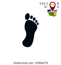 black footprint icon, vector best flat icon EPS