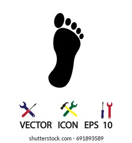 black footprint icon, vector best flat icon EPS