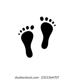 Black Footprint Icon Vector Design.