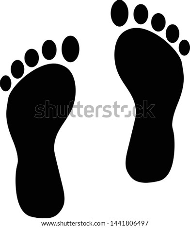 Black footprint on a white background