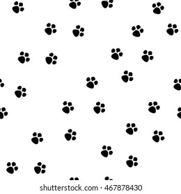 Black footprint seamless pattern . Fashion graphic background design. Modern stylish abstract texture. Monochrome template for prints, textiles, wrapping, wallpaper, website. VECTOR illustration