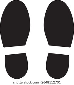 Silhueta de superfície preta ou de superfície - Ícone de vetor minimalista da marca de passo humano