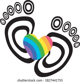 Black footprint, silhouette. vector illustration