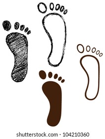 Black footprint. Vector