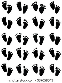 Black Footprints Baby On White Background Stock Vector (Royalty Free ...