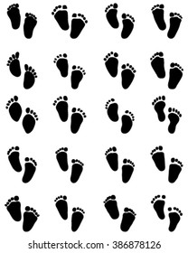 Black Footprints Baby Vector Stock Vector (Royalty Free) 386878126 ...