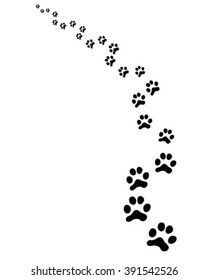 Black Footprints Cat Turn Left Vector Stock Vector (Royalty Free) 391542526