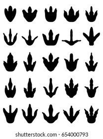 Black Footprints Dinosaurs On White Background Stock Vector (Royalty ...