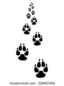 Black footprints of dog 2, vector illustration