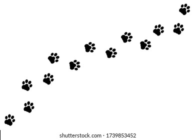 Black footprints of dogs. Paw print, animal tracks – vector