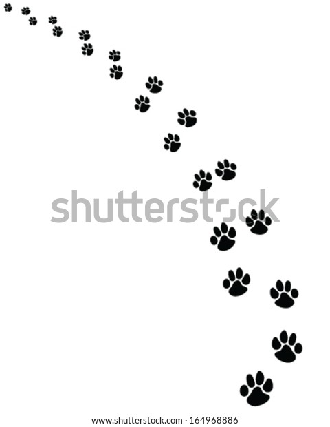 Black Footprints Dogs Turn Leftvector Illustration Stock Vector ...