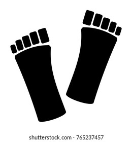 Black footprints on white background, vector