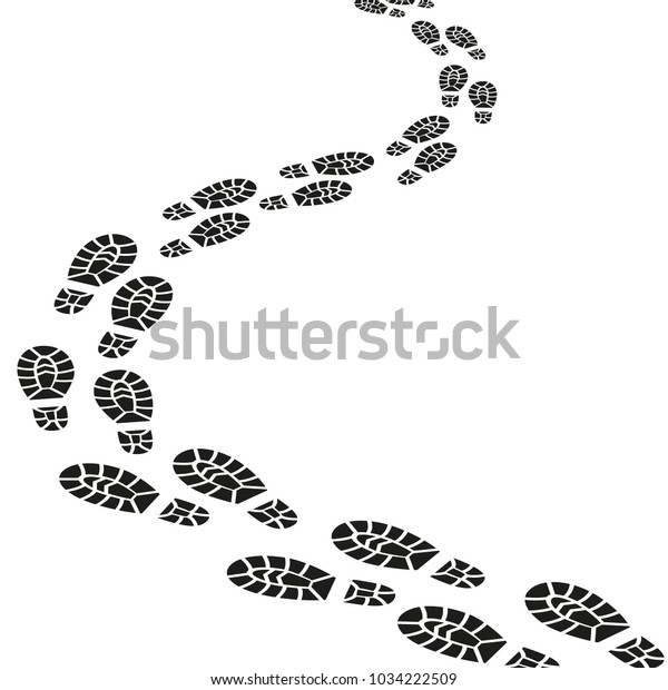 黒い足跡のシルエット経路柄男性と女性は靴を履く 足跡のベクターイラスト のベクター画像素材 ロイヤリティフリー