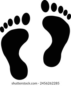 Black footprints silhouette walking icon
