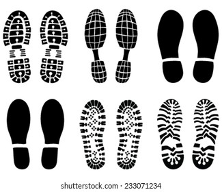 Black Footprints Vector Illustration Stock Vector (Royalty Free ...