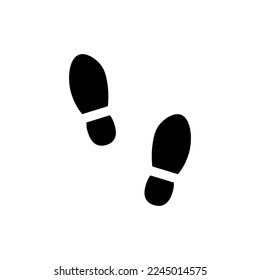 black footsteps icon vector. Feet prints illustration symbol black silhouette 