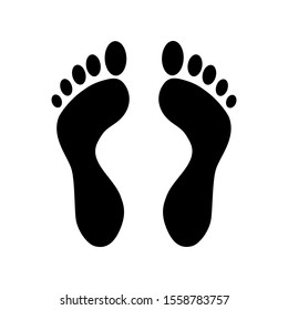 Black footsteps silhouette icon isolated on white background. Vector illustration