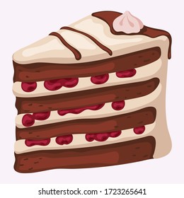 Black forest cake. A piece of cake
