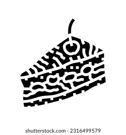 black forest cake slice food snack glyph icon vector. black forest cake slice food snack sign. isolated symbol illustration