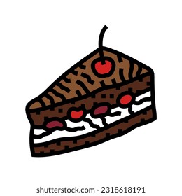 black forest cake slice food snack color icon vector. black forest cake slice food snack sign. isolated symbol illustration