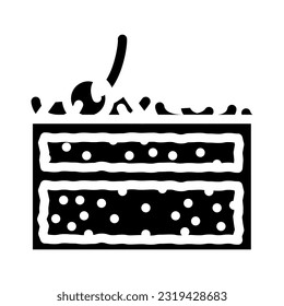 black forest cake slice food snack glyph icon vector. black forest cake slice food snack sign. isolated symbol illustration