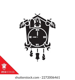 Black Forest Cuckoo Clock vector glyph icon