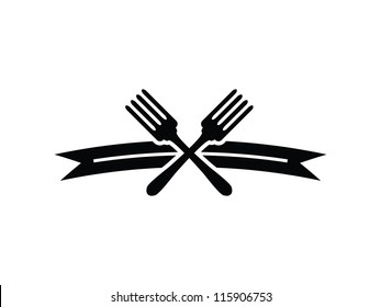 Black Fork Banner or Divider for Menu.