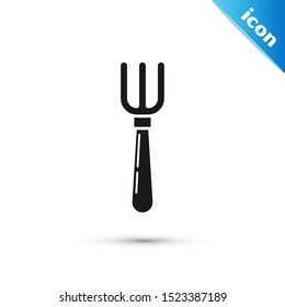 Black Fork icon isolated on white background. Cutlery symbol.  Vector Illustration