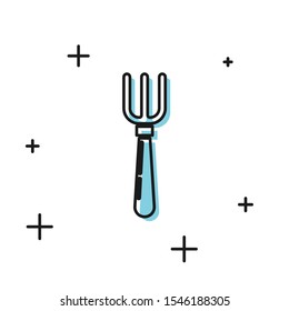 Black Fork icon isolated on white background. Cutlery symbol.  Vector Illustration