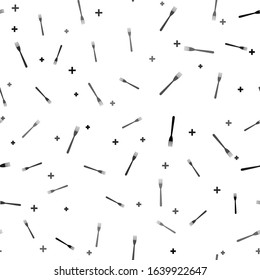Black Fork icon isolated seamless pattern on white background.  Vector Illustration