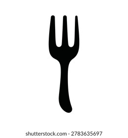 Black fork icon with three tines on white background
