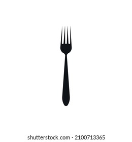 Black fork simple vector icon.