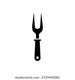 Black fork utensil isolated flat design vector illustration scalable graphic