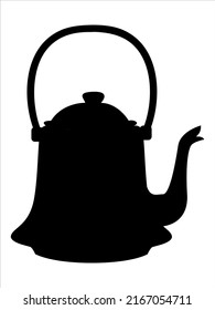 Black form of kettle kitchen isolated on white in vector