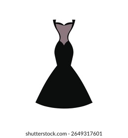 vestido de coquetel formal preto da noite crescido