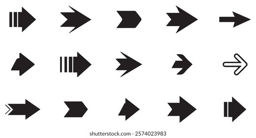 black forward arrow application icon sign symbol back collection flat design. big arrows digital cursor fast download direction. eps vector icon sign isolated on white background. 