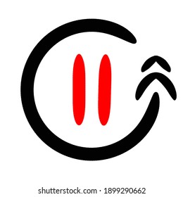  black forward and red pause button