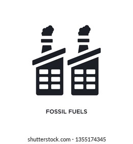 black fossil fuels isolated vector icon. simple element illustration from industry concept vector icons. fossil fuels editable logo symbol design on white background. can be use for web and mobile