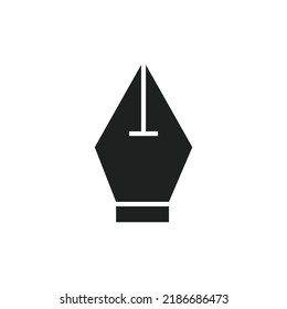 Black fountain pen icon on white backround.