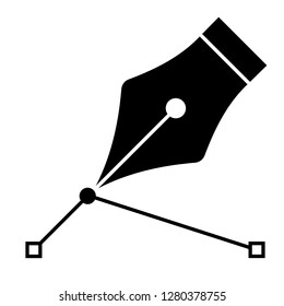 black fountain pen with line isolated on white,vector illustration.