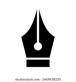 Black fountain pen nib icon flat vector design