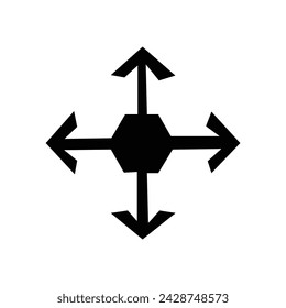 Black four arrow icon design vector isolated on  white background. Vector illustration. Eps file 438.
