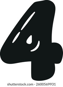 Black four number vector illustration