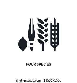 black four species isolated vector icon. simple element illustration from religion concept vector icons. four species editable logo symbol design on white background. can be use for web and mobile