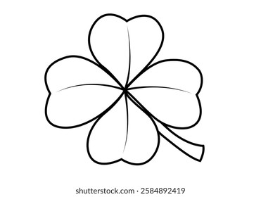 Black four-leaf clover icon on white background