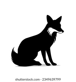 Schwarzer Fuchs, Vektorgrafik auf weißem Hintergrund