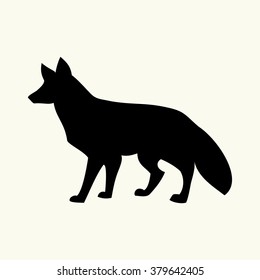 Black Fox Icon On The Background,vector Illustration