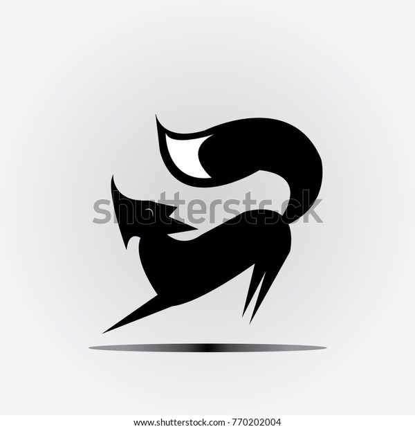 Black Fox Icon Vector Illustrator Stock Vector (Royalty Free) 770202004