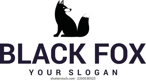 Black Fox logo, Fox Animal logo for Business