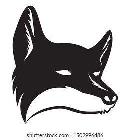 Black fox sign on a white background.